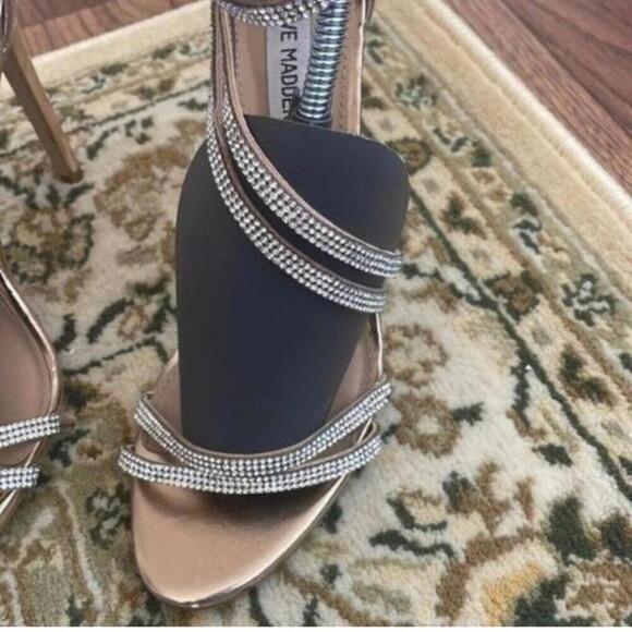 Steve Madden Sweetest Copper and Rhinestone Formal Wedding High Stiletto heels - Picture 10 of 12